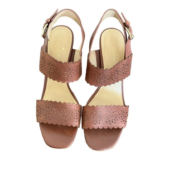 Kate Spade Paula Lasercut Women's Stacked Sandal Heels Size 10 - Picture 2 of 10